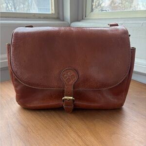 Patricia Nash Brown Leather Crossbody London Saddle Bag